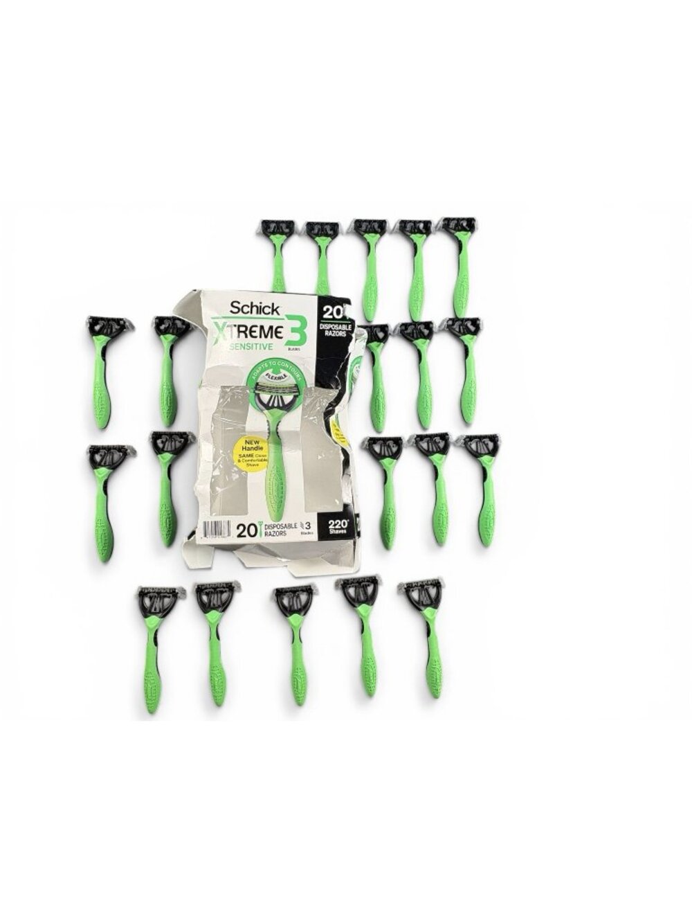 Schick Xtreme 3 Sensitive Disposable Razors 20 Count 3 Blade Flexible Pivot